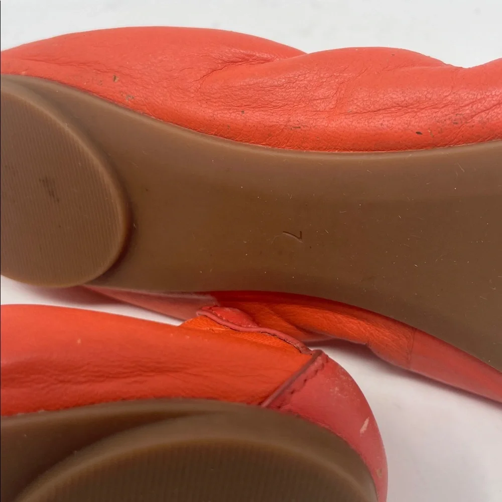 Tory Burch Orange Ballet Flat Slip-On Shoes